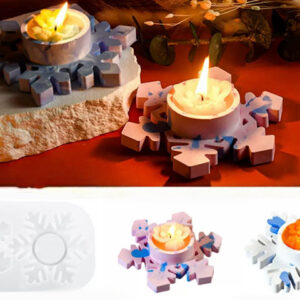 Portavela Doble Copo de Nieve